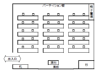 横浜市社会教育コーナー研修室Aの標準レイアウト